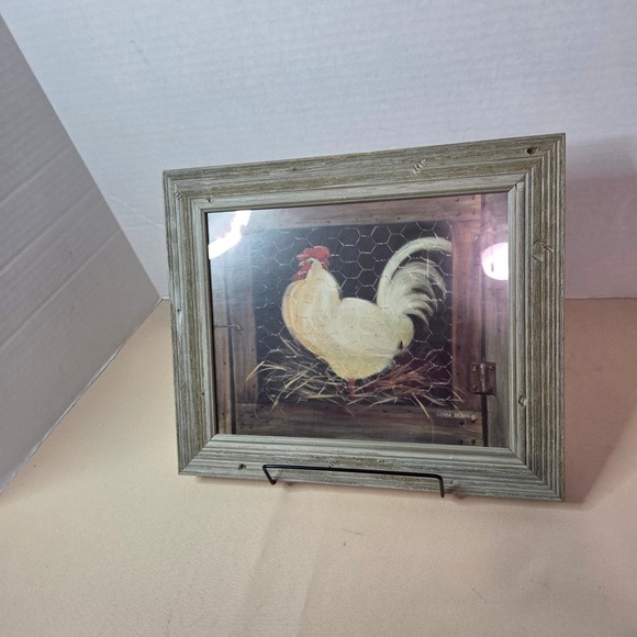 Glenda Brown Hens and Roosters Farmhouse Art Print Framed Country Chicken Decor - Picture 1 of 7
